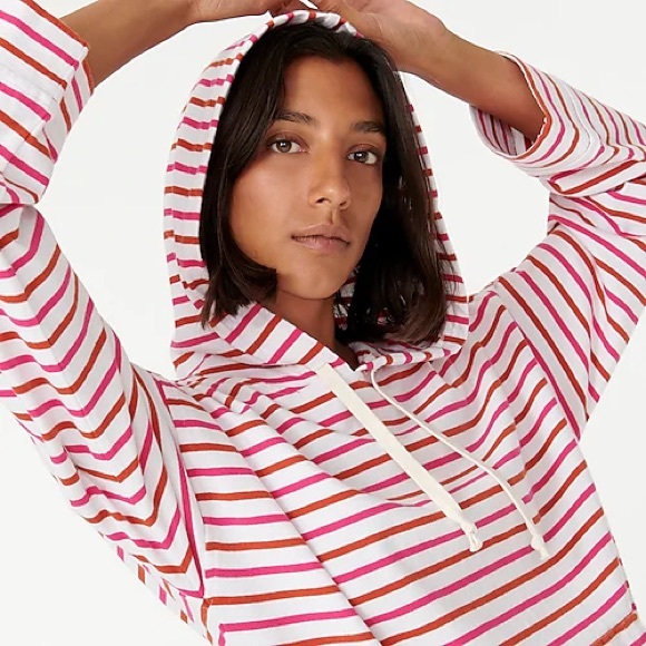J. Crew Wide-sleeve Hoodie In Stripe Mariner Cloth - Picture 3 of 9